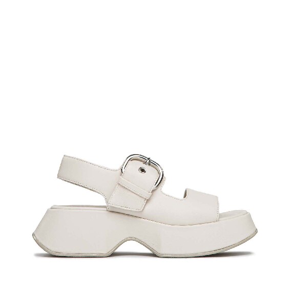 Mini Yoko sandalo fasce in morbida nappa di vitello panna